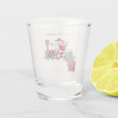 Verre A Shot Père Noël sur Red White Pepperment Candy Train Hol (Dos)