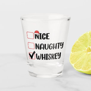 Verre A Shot Père Noël Whisky Mauvais Bon Liste de Noël