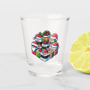 Verre A Shot Père Noël's Sushi Delight Funny Festin Art de Noël