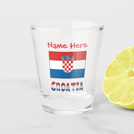 Verre A Shot Personalized Croatia Flag  (Devant)