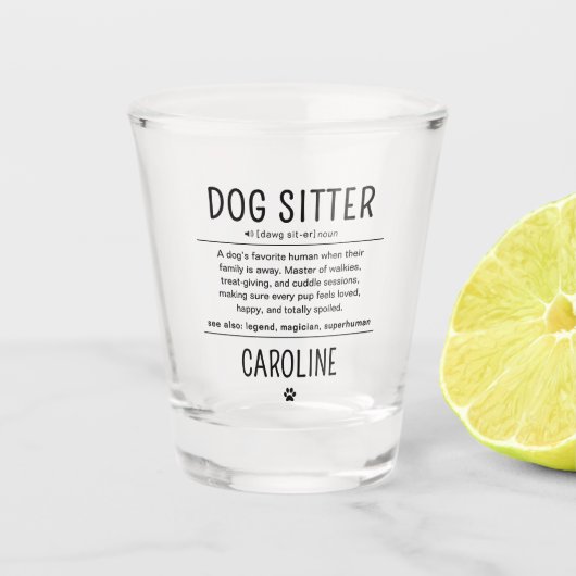 Verre A Shot Personalized Dog Sitter Pet Sitter Funny Gifts (Devant)