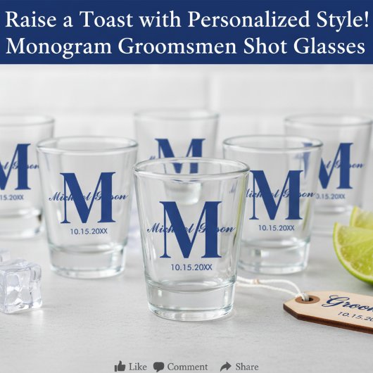 Verre A Shot Personalized Monogram & Name for Groomsmen