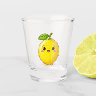 Verre A Shot Personnage de citron souriant mignon