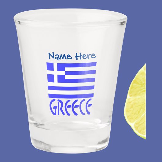 Verre A Shot Personnalisation bleue de la Grèce et du drapeau g