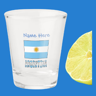 Verre A Shot Personnalisation bleue du drapeau argentin et de l