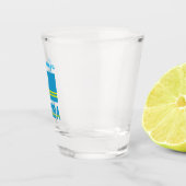 Verre A Shot Personnalisation bleue du drapeau d'Aruba et d'Aru (Droite)