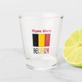 Verre A Shot Personnalisation rouge du drapeau belge (Devant)