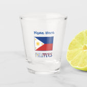 Verre A Shot Personnalisation rouge du drapeau philippin aux Ph (Devant)