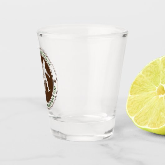 Verre A Shot Personnalisé Funny Sasquatch Emplacement et recher (Droite)