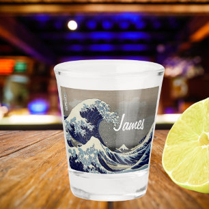 Verre A Shot Personnalisé Great Wave peinture japonaise