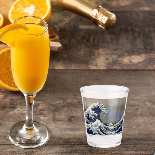Verre A Shot Personnalisé Great Wave peinture japonaise