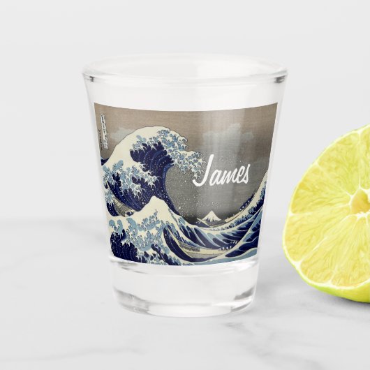 Verre A Shot Personnalisé Great Wave peinture japonaise (Devant)