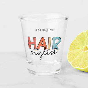 Verre A Shot Personnalisé Hair Styliste Retro Coiffeur Cadeau