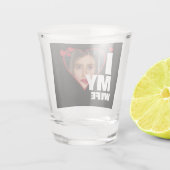Verre A Shot Personnalisé J'aime ma femme Coeur Photo (Dos)
