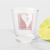 Verre A Shot Personnalisé Simple moderne Inséparables Red Heart (Dos)