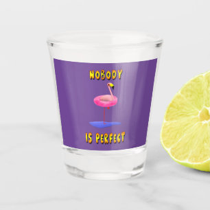 Verre A Shot Personne n'est parfait - flamant avec anneau de na