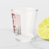 Verre A Shot Petit chiot de Noël en chapeau santa (Droite)