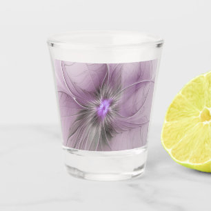 Verre A Shot Petite Beauté Moderne Fleur d'Art Fractal Gris Mau