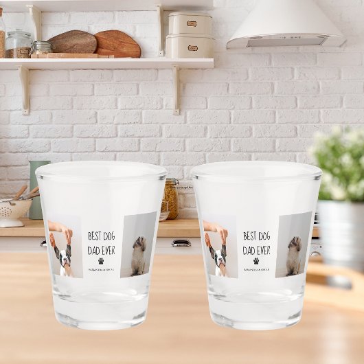 Verre A Shot Photo Collage moderne Meilleur Papa Chien Jamais