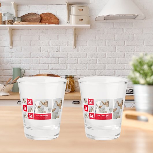 Verre A Shot Photo de collage moderne Best Mamma Ever Red Toxit