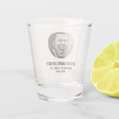 Verre A Shot Photo de visage du marié, cadeau de fête de bachel (Dos)