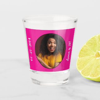 Verre A Shot Photo du 21e anniversaire Cadre