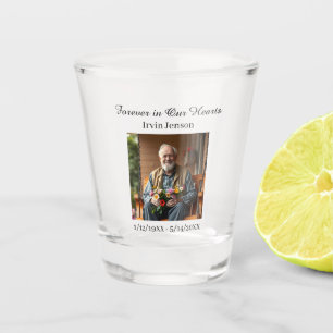 Verre A Shot Photo et poème Mémorial à jamais dans nos cœurs