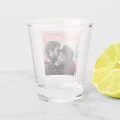 Verre A Shot Photo moderne | Cadeau de Valentines Rouge et Rose (Dos)