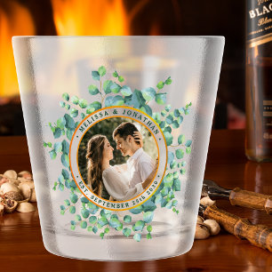 Verre A Shot Photo moderne Eucalyptus Mariage or vert