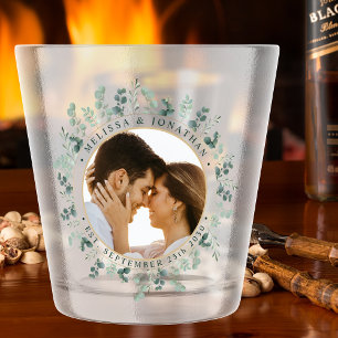 Verre A Shot Photo moderne Eucalyptus Mariage personnalisé