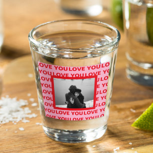 Verre A Shot Photo moderne   Red & Pink Love You Valentines Cad
