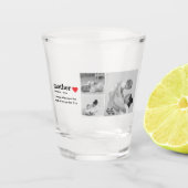 Verre A Shot Photo & Texte Moderne Coeur Rouge Mère Cadeau (Devant)
