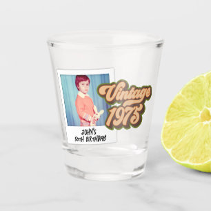 Verre A Shot Photo vintage du 50e anniversaire de 1975
