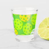 Verre A Shot Pickleball Anniversaire Soirée Sport Vert (Devant)
