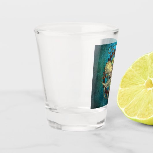 Verre A Shot Pieuvre en vapeur et engrenages à horloge (Gauche)