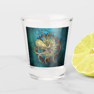 Verre A Shot Pieuvre en vapeur et engrenages à horloge