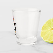 Verre A Shot Pingouin de Noël Jolly en écharpe avec des bouffée (Droite)