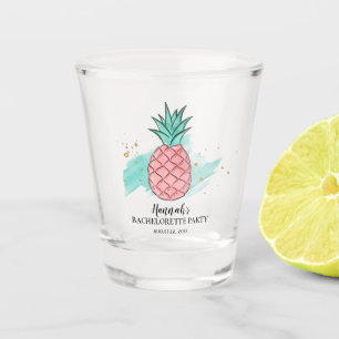Verre A Shot Pink Ananas Gold Parties scintillant Bachelorette 