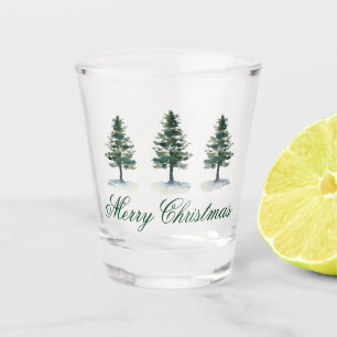 Verre A Shot Pins d'eau-couleur Joyeux Noël