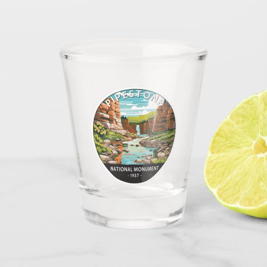 Verre A Shot Pipestone Monument National Minnesota Circle (Devant)