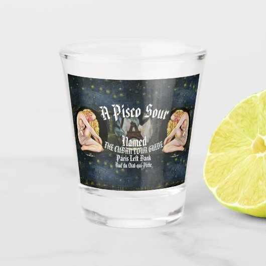 VERRE A SHOT PISCO SOUR NOMMÉ GUIDE DE TOUR CUBAN (Devant)