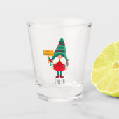 Verre A Shot Placard de retenue Gnome mignon avec voeux (Devant)