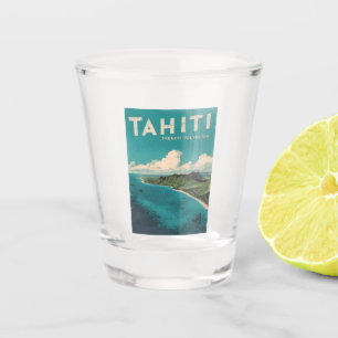 Verre A Shot Plage du Vintage voyage rétro Tahiti Polynésie fra