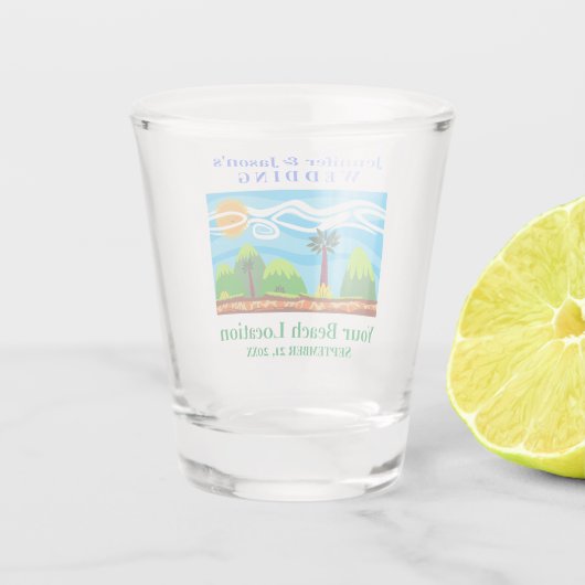 Verre A Shot Plage Tropical Destination Mariage Faveur (Dos)