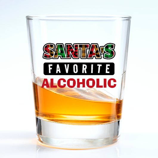 Verre A Shot Plaid Père Noël Favori Alcoholic Funny Noël