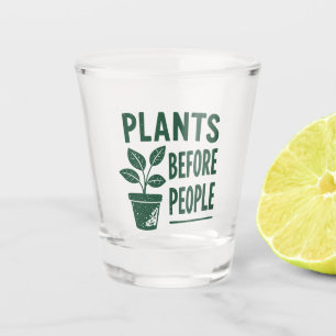 Verre A Shot Plantes amusantes avant les gens Art de tampon à e