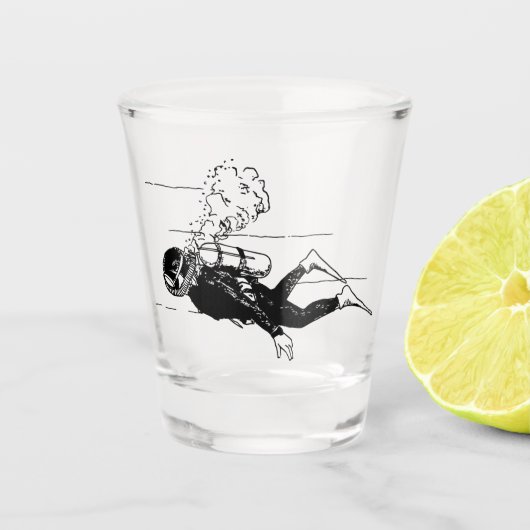 Verre A Shot Plongeur vintage (Devant)