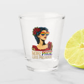 Verre A Shot Plus de fierté moins de préjugés Mois de la fierté (Devant)