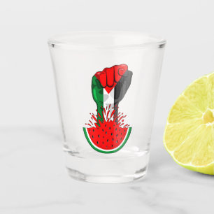 Verre A Shot Poing de résistance palestinienne sur le symbole d