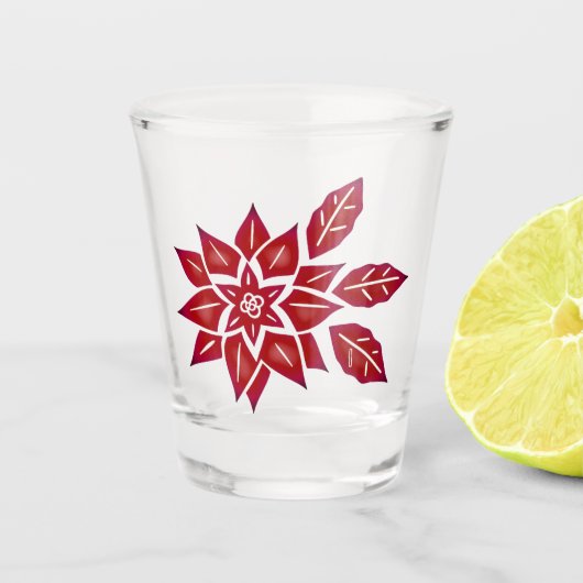 Verre A Shot Poinsettia rouge (Devant)